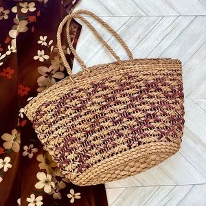 STRAW JUTE BEACHY SHOULDER TOTE
